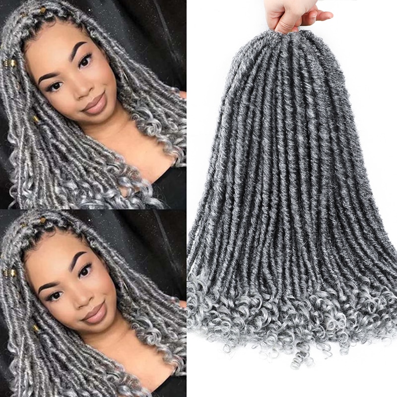 XCCOCO Faux Locs Crochet Braids 18 Inch Soft Natural Soft Synthetic Hair Extension 20 Stands/Pack Goddess Locks 80g Curly Hair